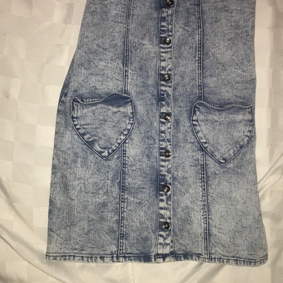 Jean Dress with Heart Pockets (only worn once) - Picture 2 of 3